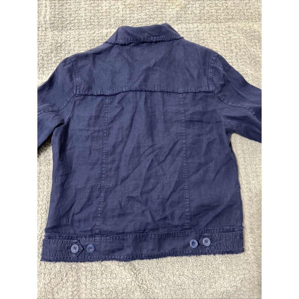 Tommy Bahama linen button up Distressed jacket Blue Sm Boho Cottage Core Beachy - Picture 10 of 10